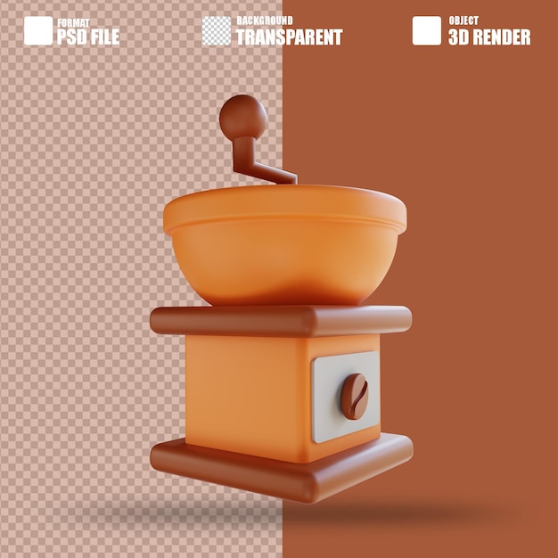 3d illustration coffee grinder 2