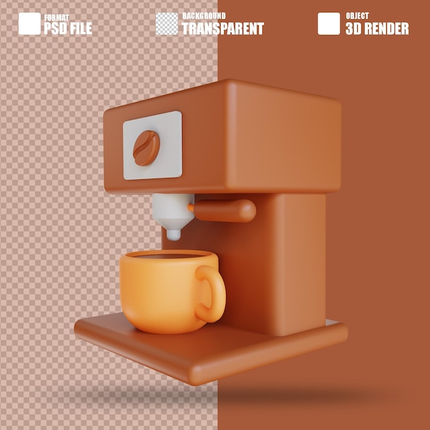 3Dイラストコーヒーマシン
