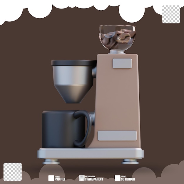 PSD 3d illustrazione caffettiera 6