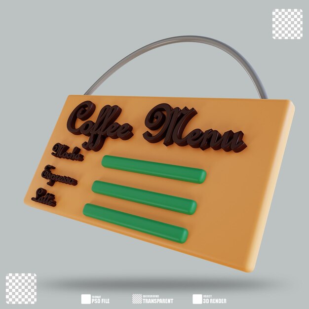 3d illustration coffee menu 3