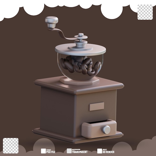 PSD 3d illustration coffee mill 2