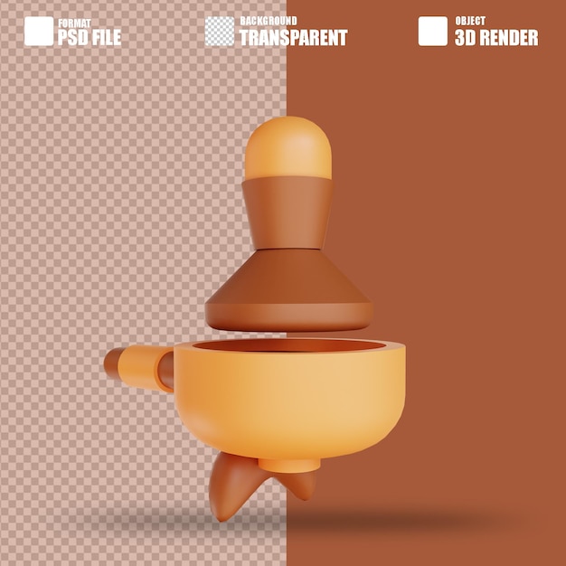 PSD 3d illustration coffee portafilter