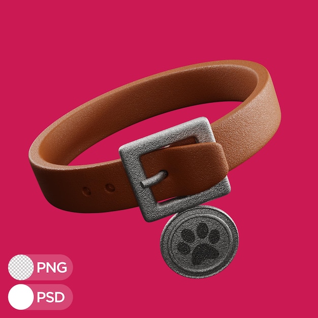 PSD 3d illustration collar dog