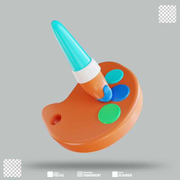 3d illustration color palette 3