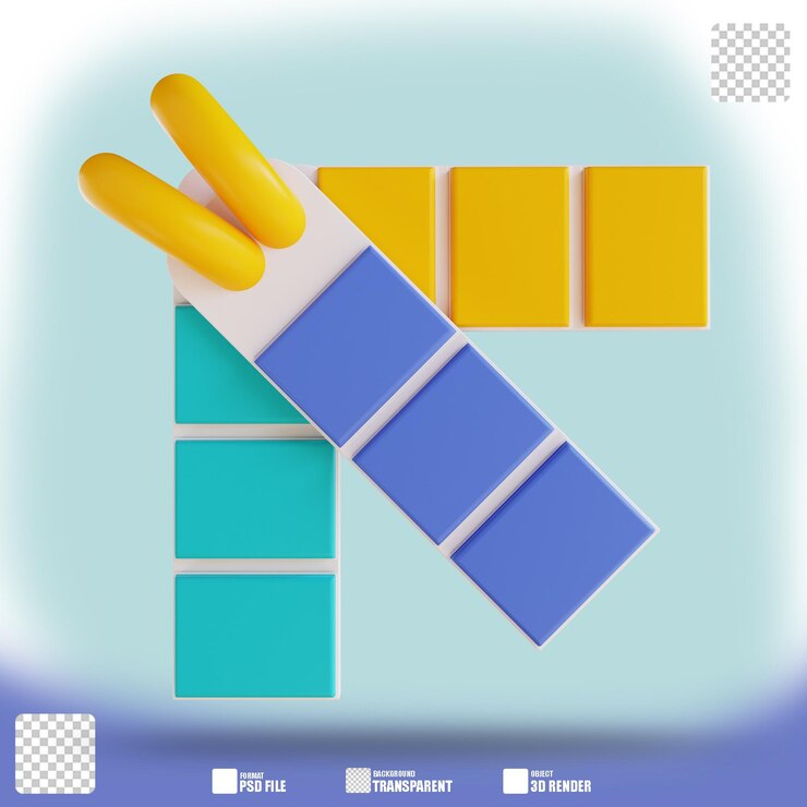 PSD 3d illustration color palette bar