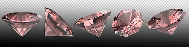 3d illustration of a colored diamond