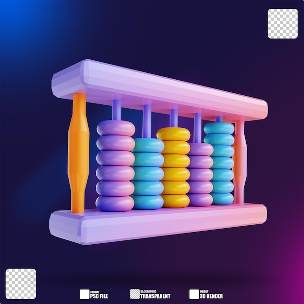 PSD 3d illustration colorful abacus 3