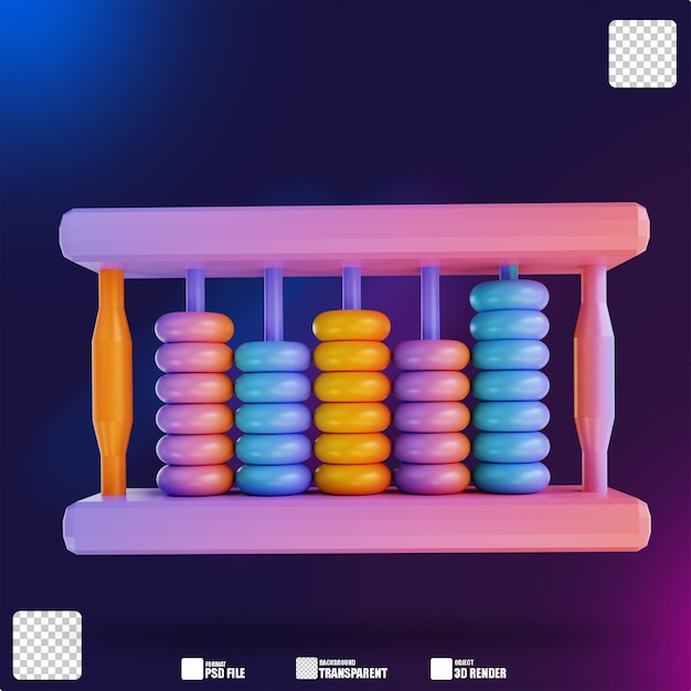 PSD 3d illustration colorful abacus