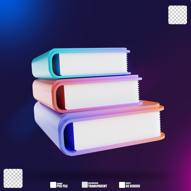 3d иллюстрация красочная книга 3