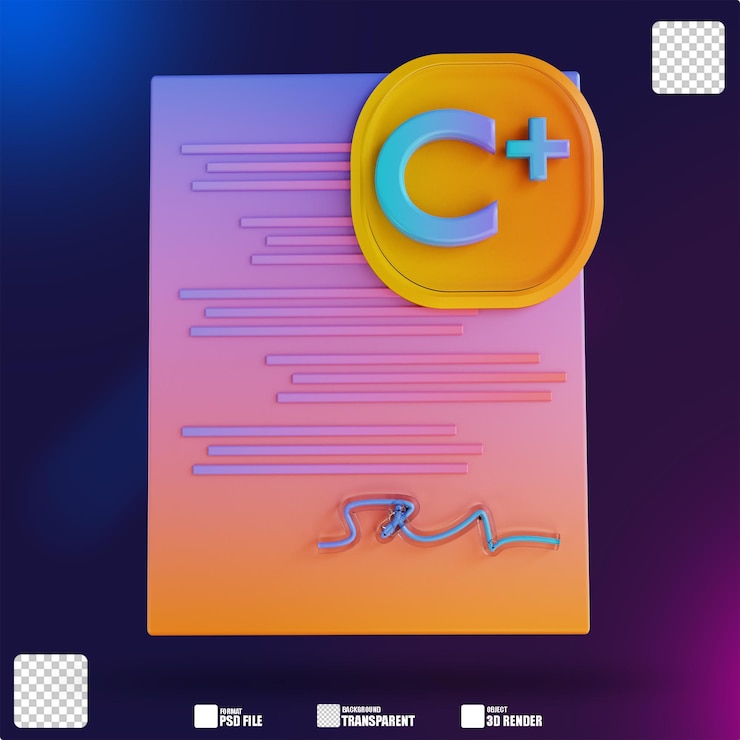 PSD 3d illustration colorful c assignment report card