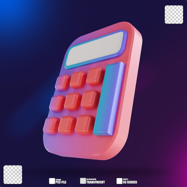 3D illustration colorful calculator 2