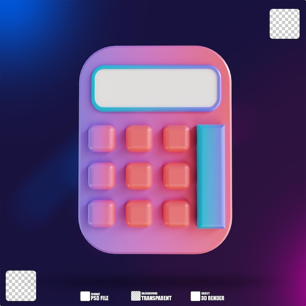 3D illustration colorful calculator