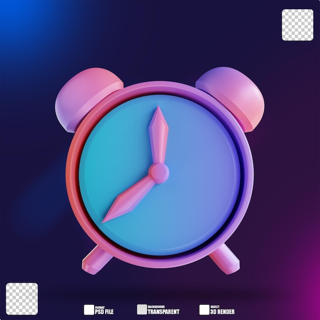 3D illustration colorful clock