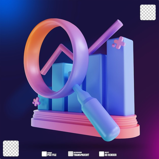 3D illustration colorful data analysis 3