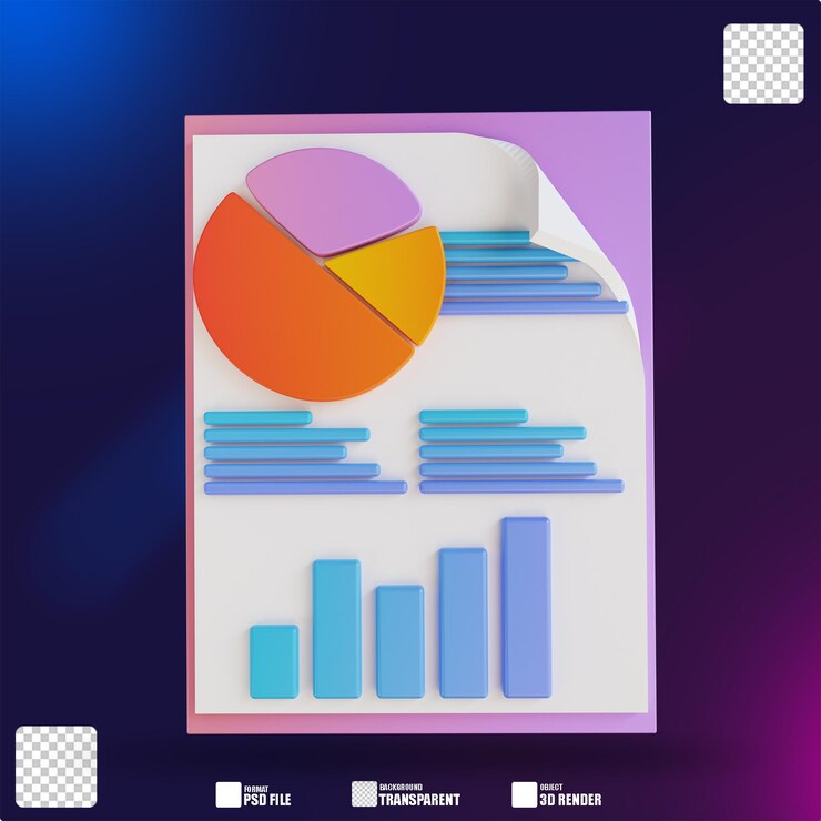 PSD 3d illustration colorful data management 3