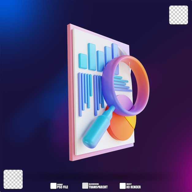 PSD 3d illustration colorful data validation 2