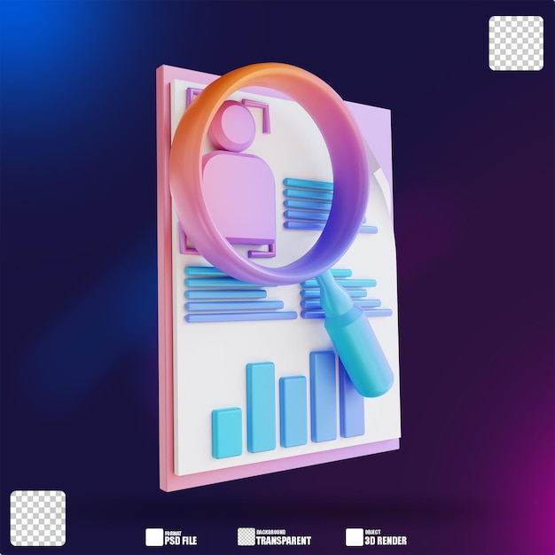 PSD 3d illustration colorful job letter 2