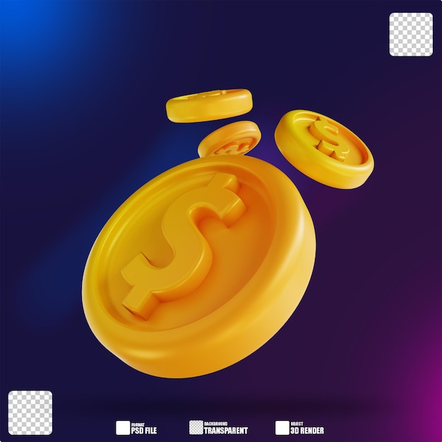 3d illustration colorful money flow 2