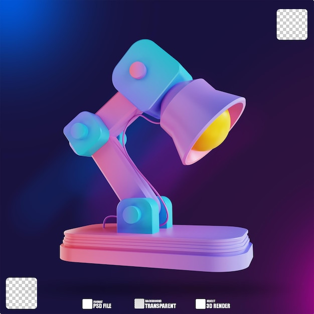 3d illustration colorful study lamp 2