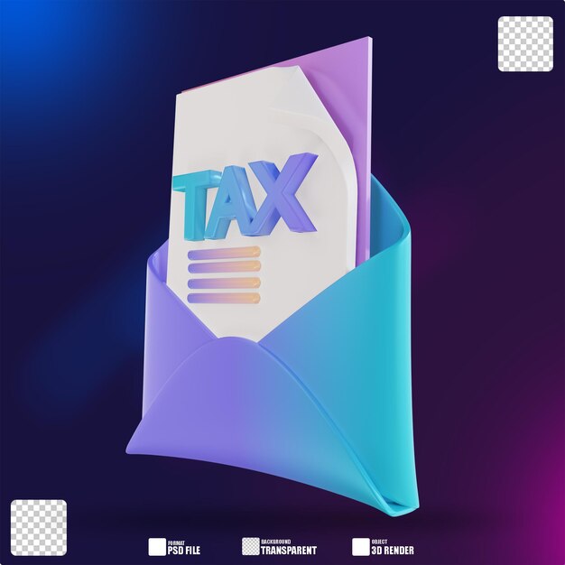 PSD 3d illustration colorful tax 3