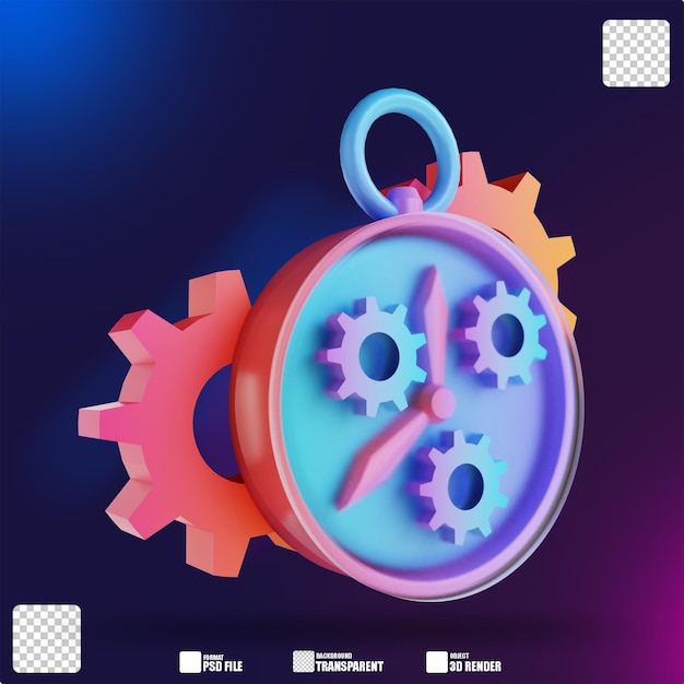 PSD 3d illustration colorful time management 2