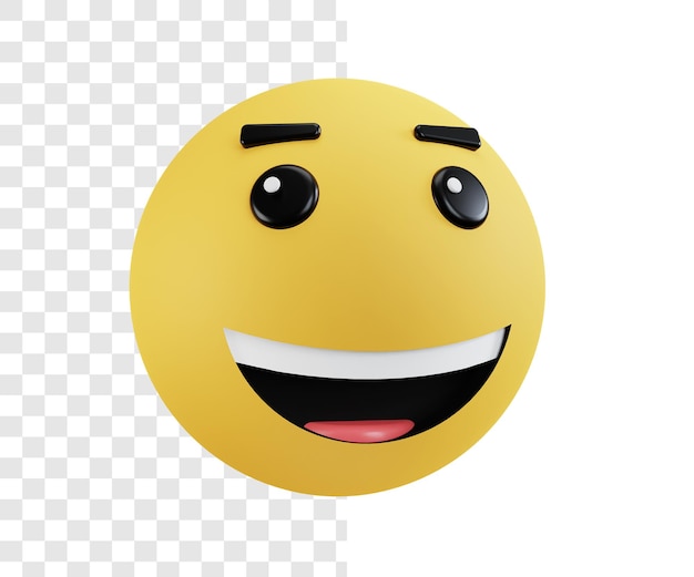 幸せまたは笑いの表現を持つ3dイラストコンセプト絵文字