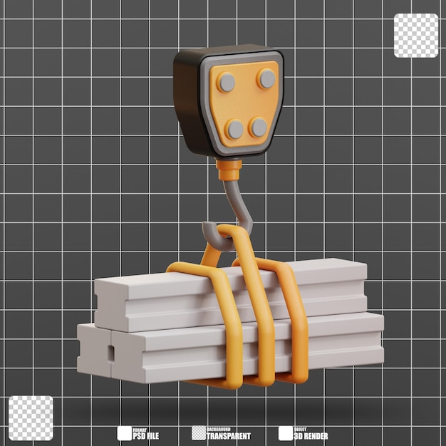 3d иллюстрация строительного крана
