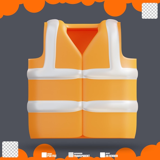 3d illustration of construction vest 4