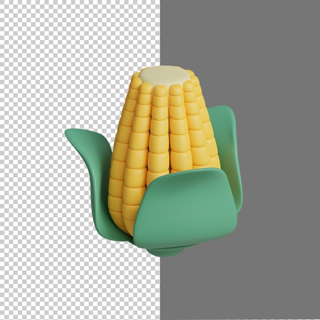 PSD 3d illustration of corn icon