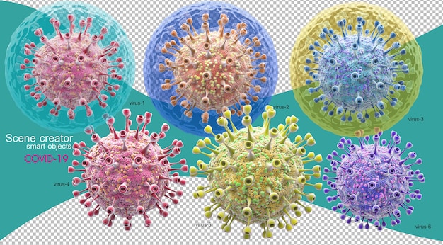 PSD illustrazione 3d della situazione del coronavirus