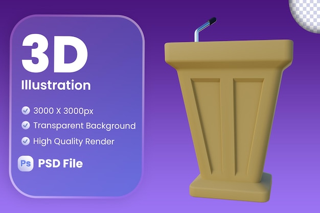 PSD 3d illustration of court podium