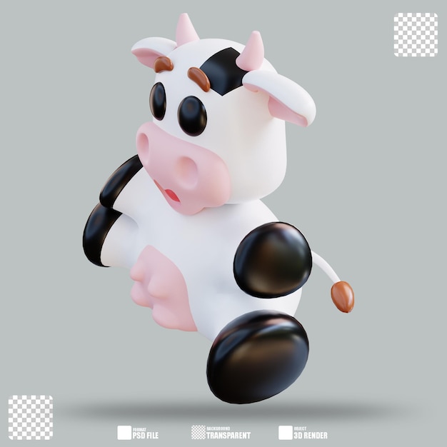 PSD illustrazione 3d mucca 2