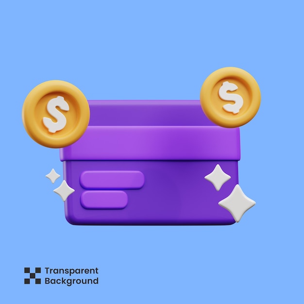 3d illustration of credit card icon