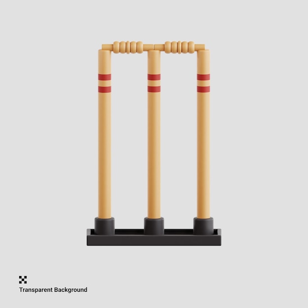Illustrazione 3d della posizione del moncone di cricket