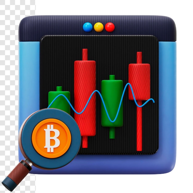 PSD 3d illustration crypto analysis