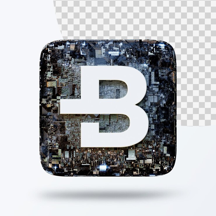 PSD 3d иллюстрации логотипа символа криптовалюты