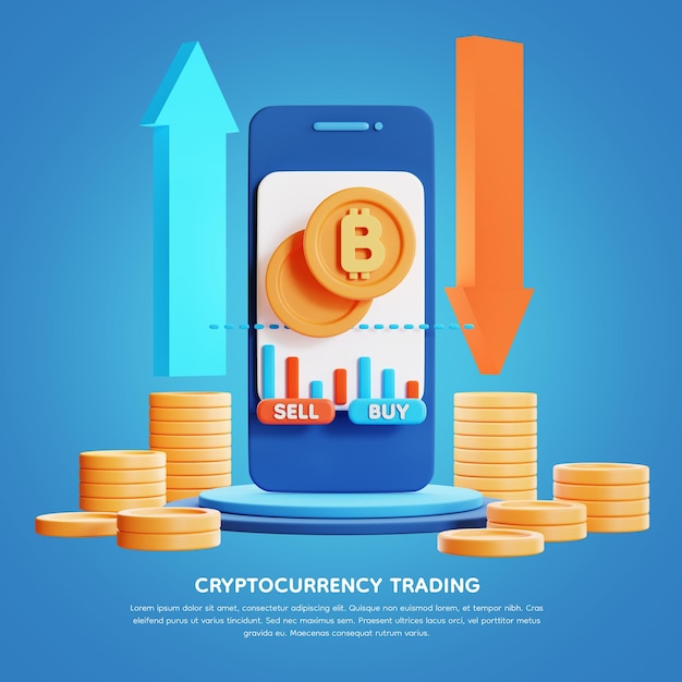 PSD illustrazione 3d criptovaluta