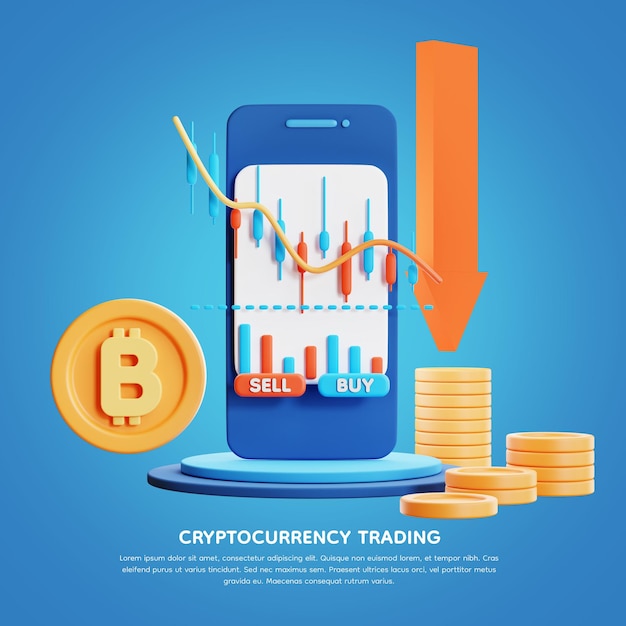 Illustrazione 3d criptovaluta