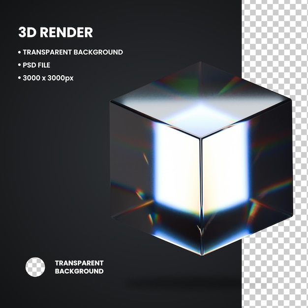 PSD 3d-иллюстрация кубовая форма 3 форма