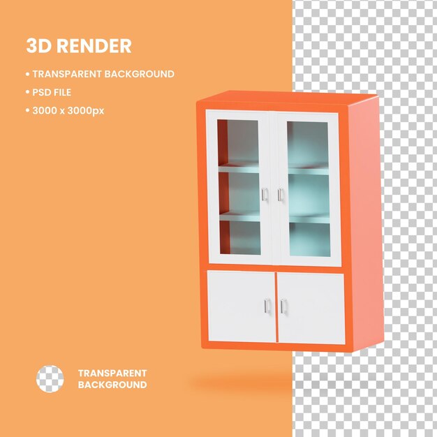 PSD 3d illustration cupboard object