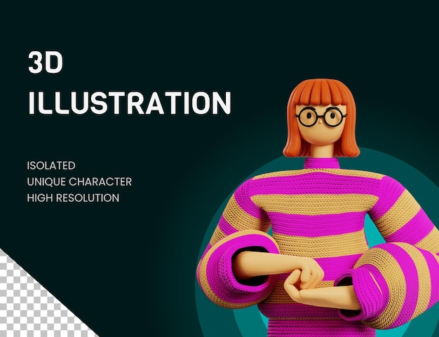 PSD 3d illustration customer service pose