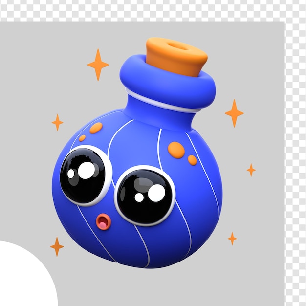 3d illustration cute Potion Pot