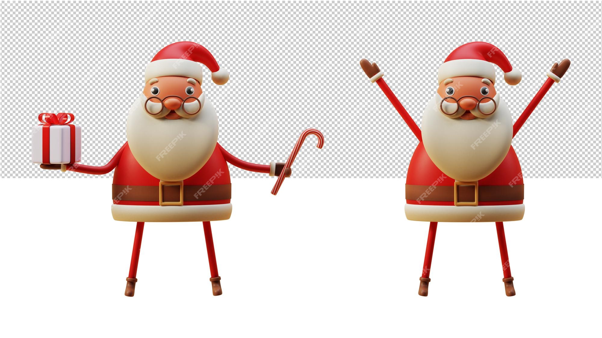 Premium PSD  3d cute girl character santa claus with a gift box