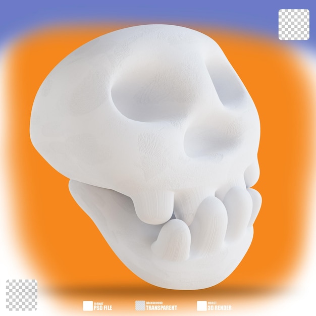 PSD 3d illustration cute skull 2