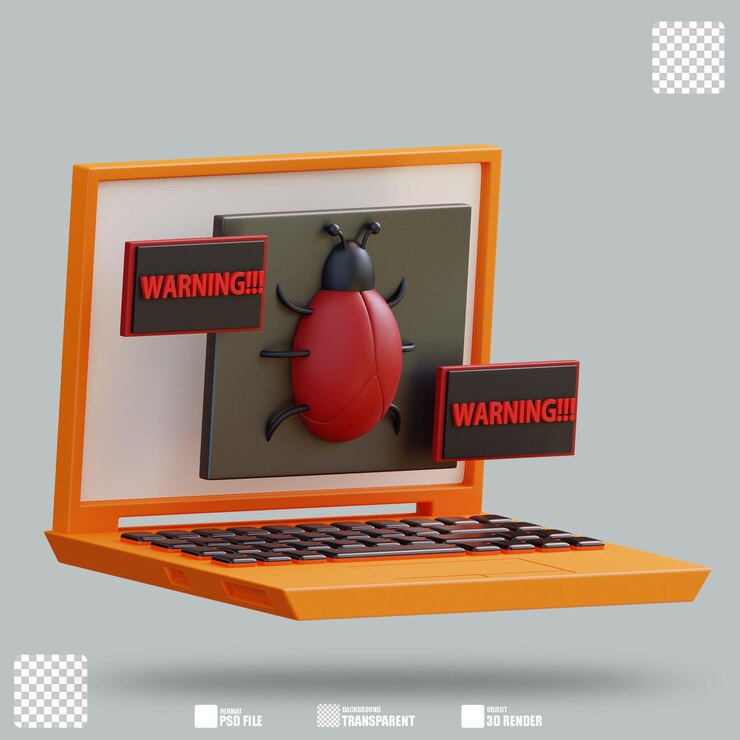 PSD 3d-иллюстрация кибератака 3