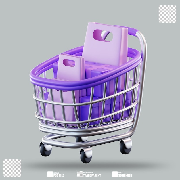 3d illustration cyber monday shopping cart 2