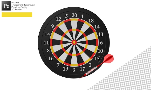 PSD 3d illustration of dartboard