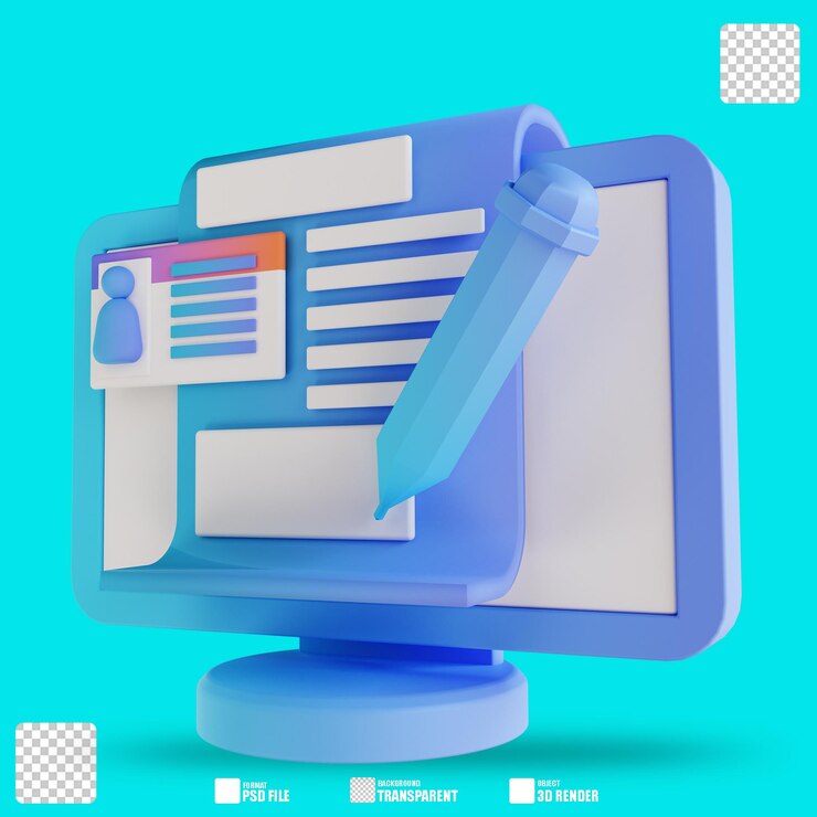PSD 3d illustration data management