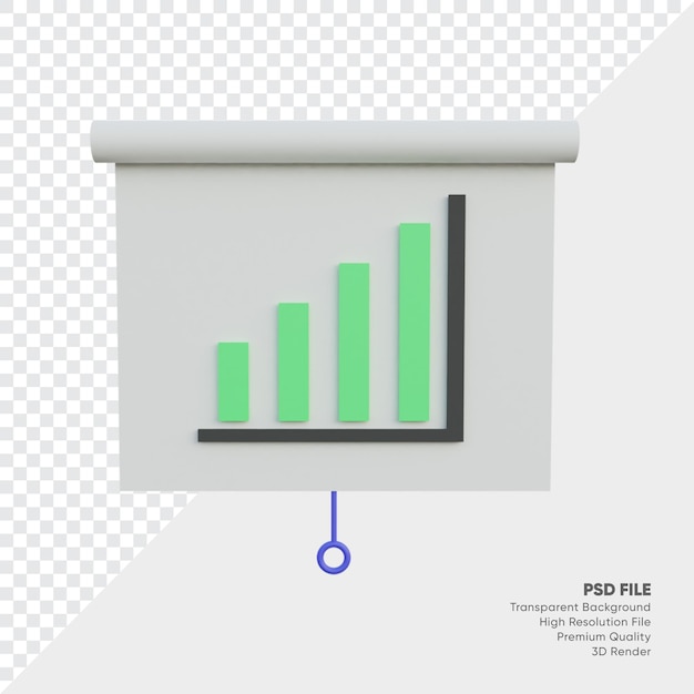 Illustrazione 3d del tabellone dei dati