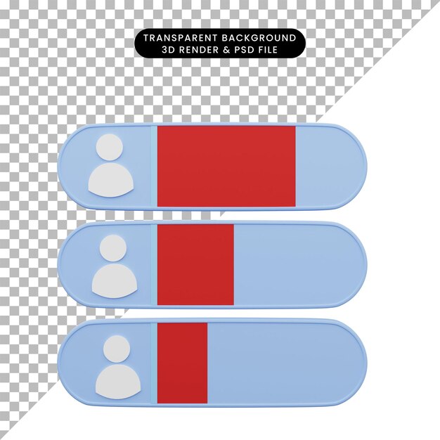 Illustrazione 3d del rapporto sui dati delle persone